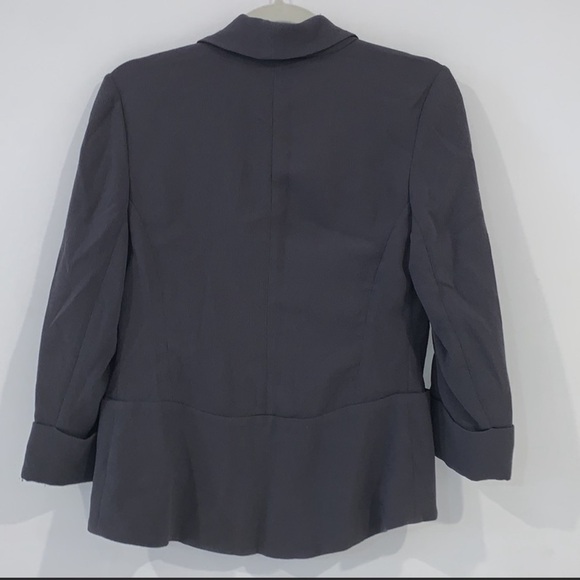 Aritzia Wilfred Grey Chevalier  Open Front Silk Blazer Jacket Coat size 4 - Picture 6 of 13